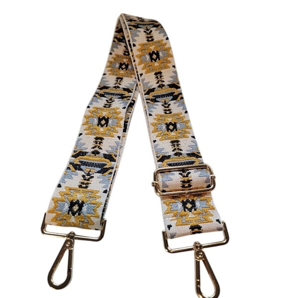 NWOT Boho Purse Strap ReplacementCrossbody Adjustable Gold‎ Black